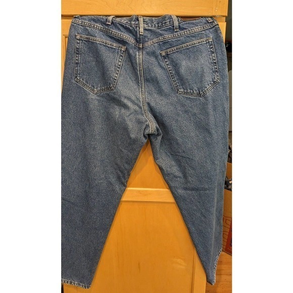 LL Bean Mens Comfort Waist Blue Jeans 38x30 Flannel LINED INSULATED SMALL HOLE - Picture 3 of 5